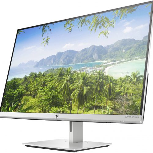 HP MONITOR 27" U27 HOME WIRELESS WITH SPEAKERS · G · IPS LED 4K UHD 3840 X 2160 · 5MS · 300 CD·M? · AMD FREESYNC · HEIGHT ADJUSTABLE · SWIVEL · PIVOT · TILT · 3X USB-A 3.2 · DISPLAY PORT · HDMI · WI-FI · SILVER