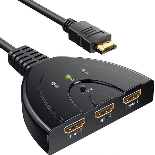 HDMI 3-WAY INPUT SELECTOR SWITCH W/SELECTION BUTTON