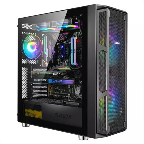 SAMA ATX GLASS GAMING CASE WITH ARGB FANS (2x20CM FRONT)