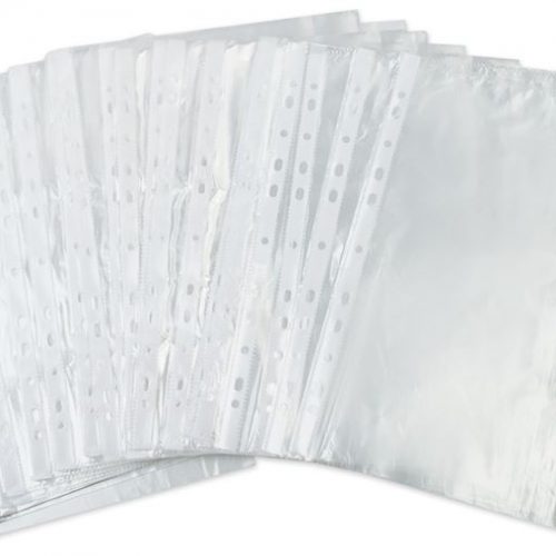 TRANSPARENT POCKETS A4 PERFORATED PUNCHED (PACK OF 100)