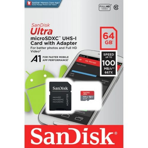 SANDISK MICROSDHC WITH ADAPTER 64GB 120MB/S