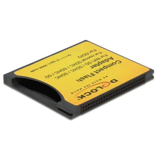 DELOCK COMPACT FLASH ADAPTER 62637 FOR ISDIO (WIFI SD), SDHC, SDXC MEMORY CARDS
