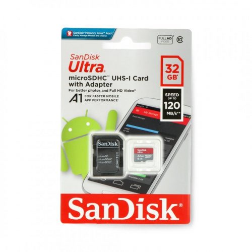 SANDISK MICROSDHC WITH ADAPTER 32GB 120M/S