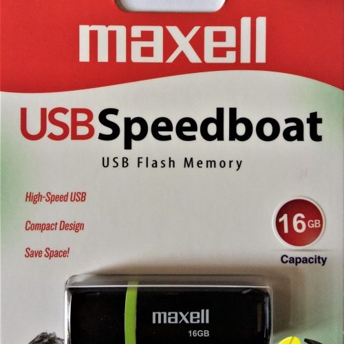 USB STICK MAXELL SPEEDBOAT, USB 2.0, 16GB, BLACK